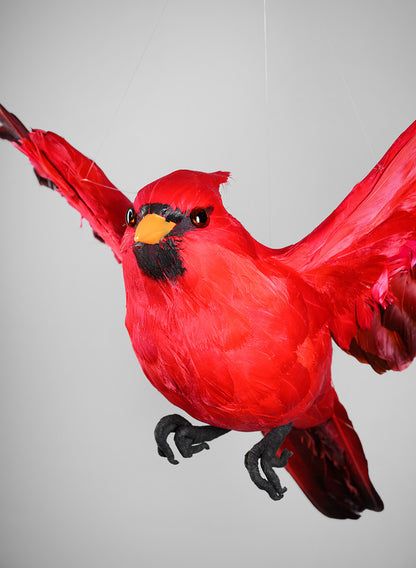 18in Long Giant Flying Red Cardinal Ornament Decor Jamali Garden