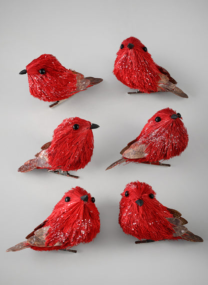 3in Long Rustic Red Forest Mini Birds, Case of 6 Decor Jamali Garden