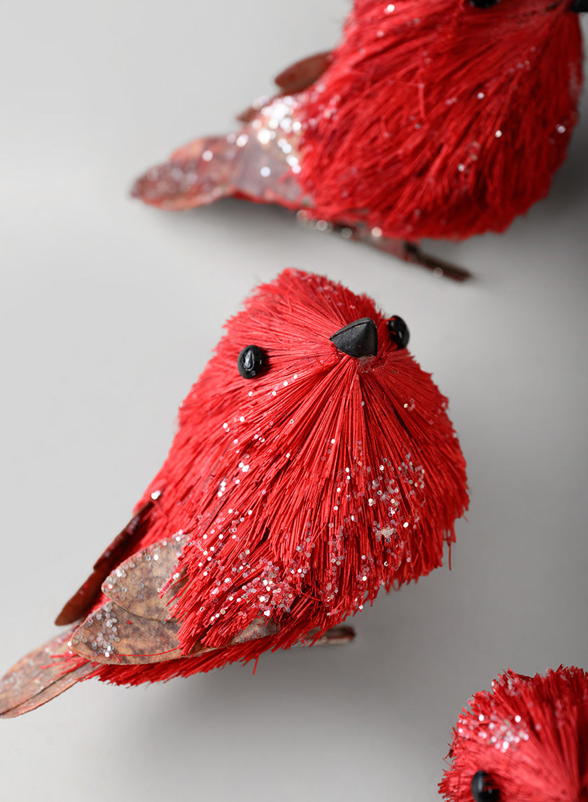 3in Long Rustic Red Forest Mini Birds, Case of 6 Decor Jamali Garden