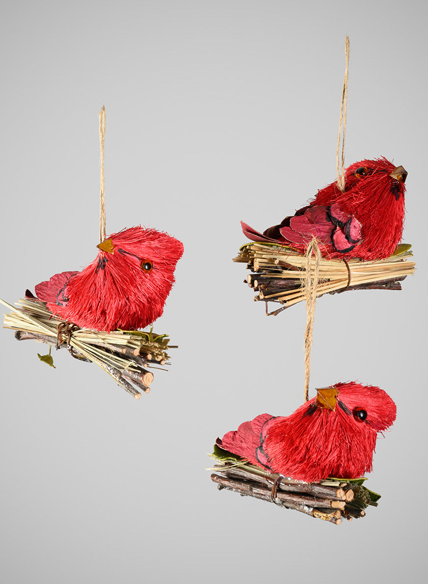 3.5in Long Rustic Red Forest Cardinals, Case of 6 Decor Jamali Garden