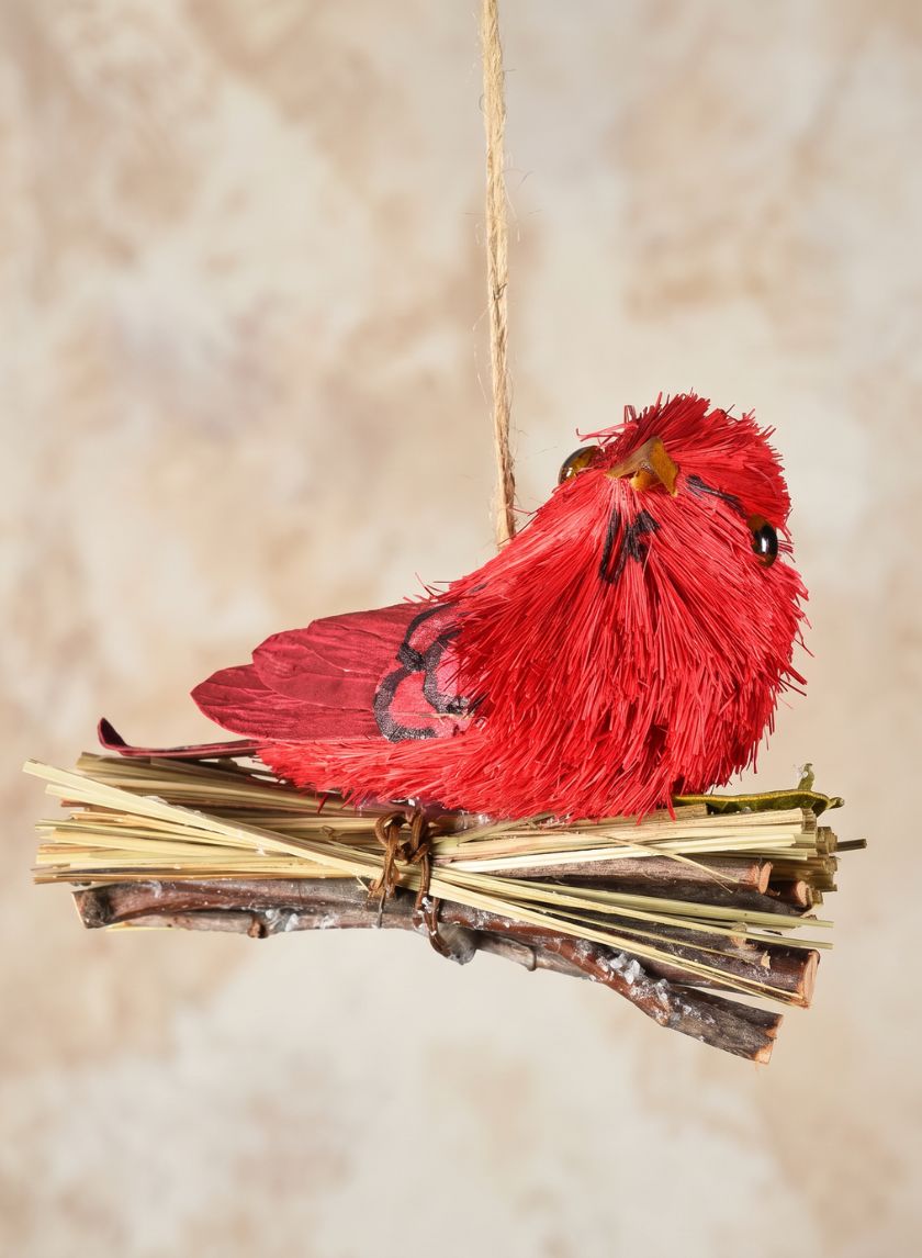 3.5in Long Rustic Red Forest Cardinals, Case of 6 Decor Jamali Garden