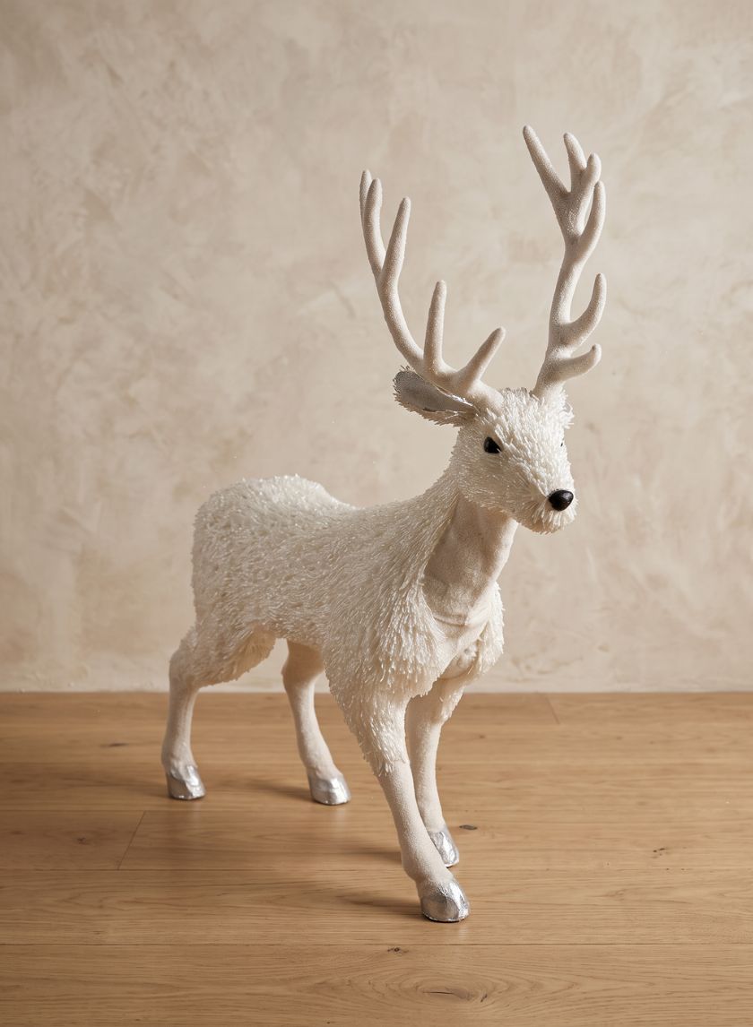 40in Tall Snow Deer Decor Jamali Garden