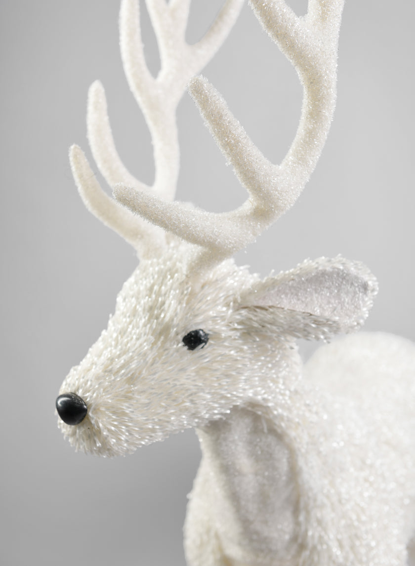 40in Tall Snow Deer Decor Jamali Garden