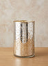 5.75in Tall Antique Silver Glass Cylinder Decor Jamali Garden