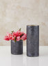 Antique Platinum Ribbed Glass Cylinder Decor Jamali Garden