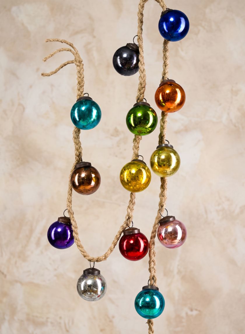 5ft Long Multi-color Glass Ball Garland Decor Jamali Garden