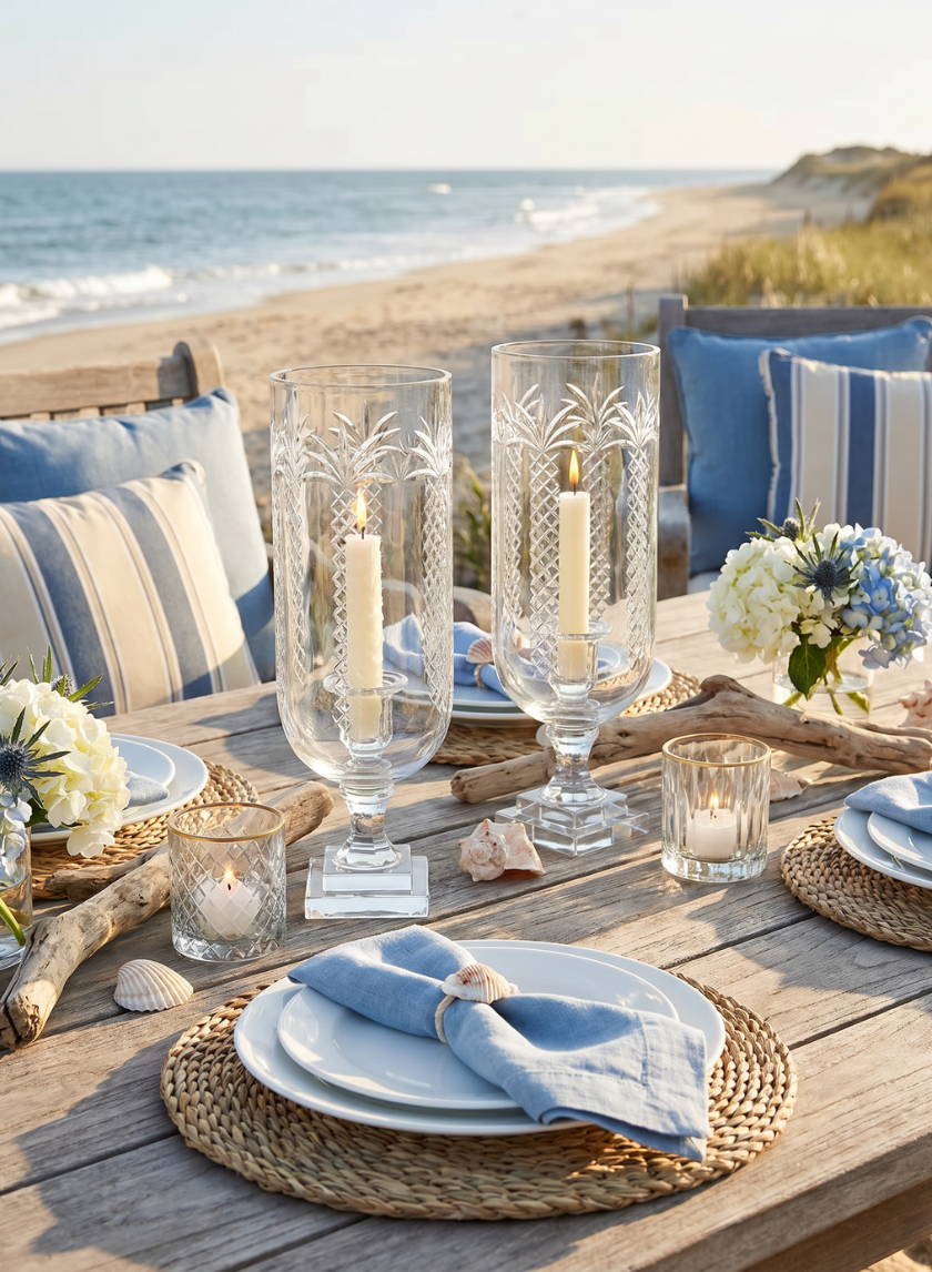 Cleanse&co. クリスタルタワー Buy Palm Tree Etched Glass Candle Hurricane Table Centerpiece