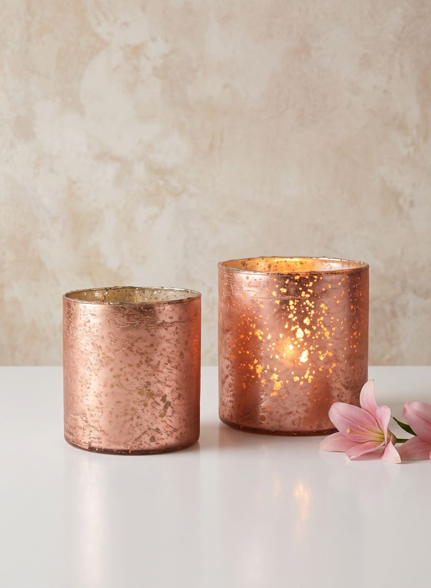 Matte Copper Glass Cylinders Decor Jamali Garden