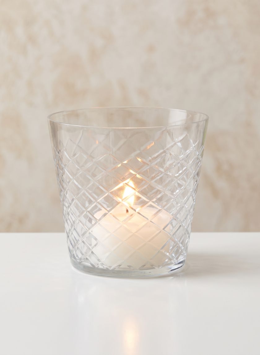 3.75in Tall Diamond Cut Glass Vase Decor Jamali Garden