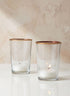 3.5in Tall Tapered Glass Votive Holder With Gold Rim Decor Jamali Garden