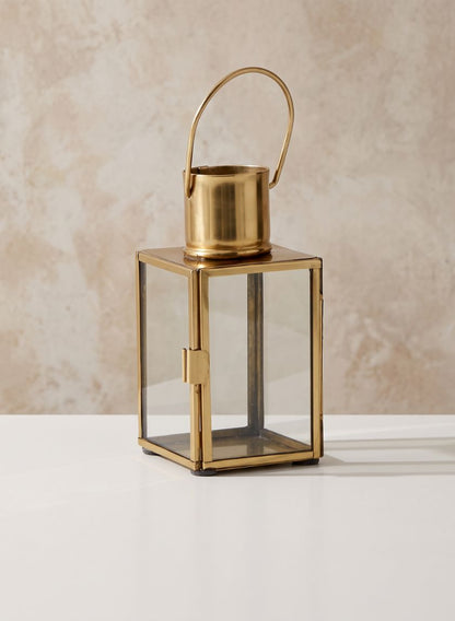 5.25in Square Gold Lantern Decor Jamali Garden