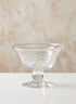 6in Wide Diamond Cut Glass Pedestal Bowl Decor Jamali Garden
