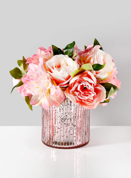 Pink Mercury Glass Vase for Spring Wedding Easter Centerpieces