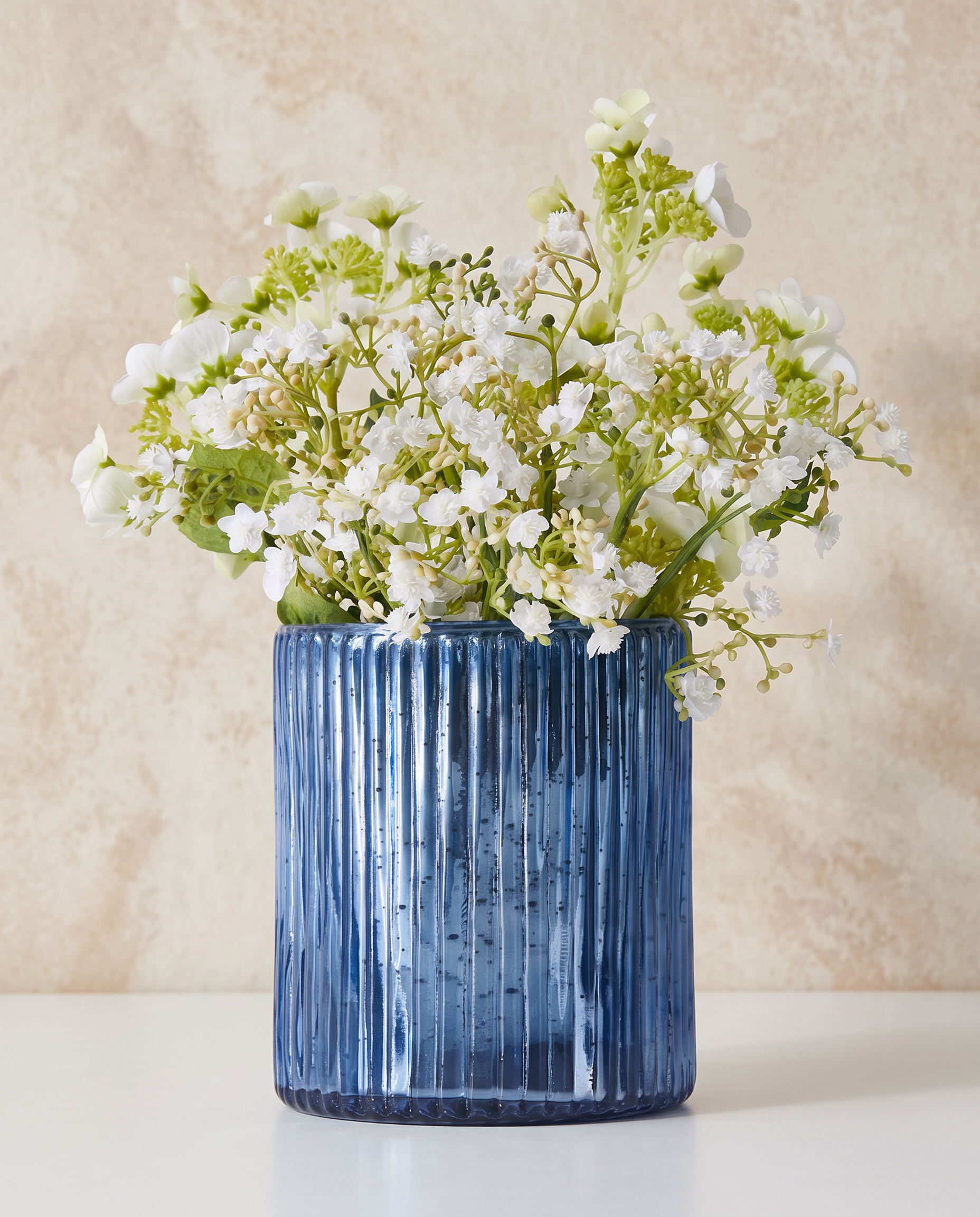 6in Tall Antique Blue Ripple Glass Vase – Jamali Garden