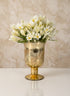 6in Tall Ombre Gold Glass Fluted Bud Vase Decor Jamali Garden