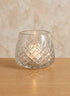 4in Wide Diamond Cut Glass Roly-Poly Vase Decor Jamali Garden