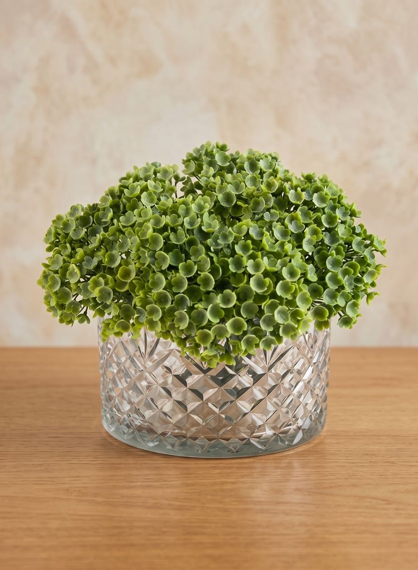 5.75in Wide Diamond Cut Glass Bowl Decor Jamali Garden
