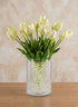 9in Tall Diamond Cut Glass Round Vase Decor Jamali Garden
