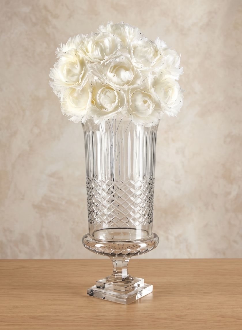 16.5in Tall Cutwork Glass Urn Decor Jamali Garden