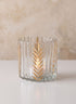 4in Louvres Gold Leaf Etched Candle Holder