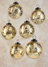 3in Round Etched Classic Glass Ornament Ball, Set of 6 Decor Jamali Garden