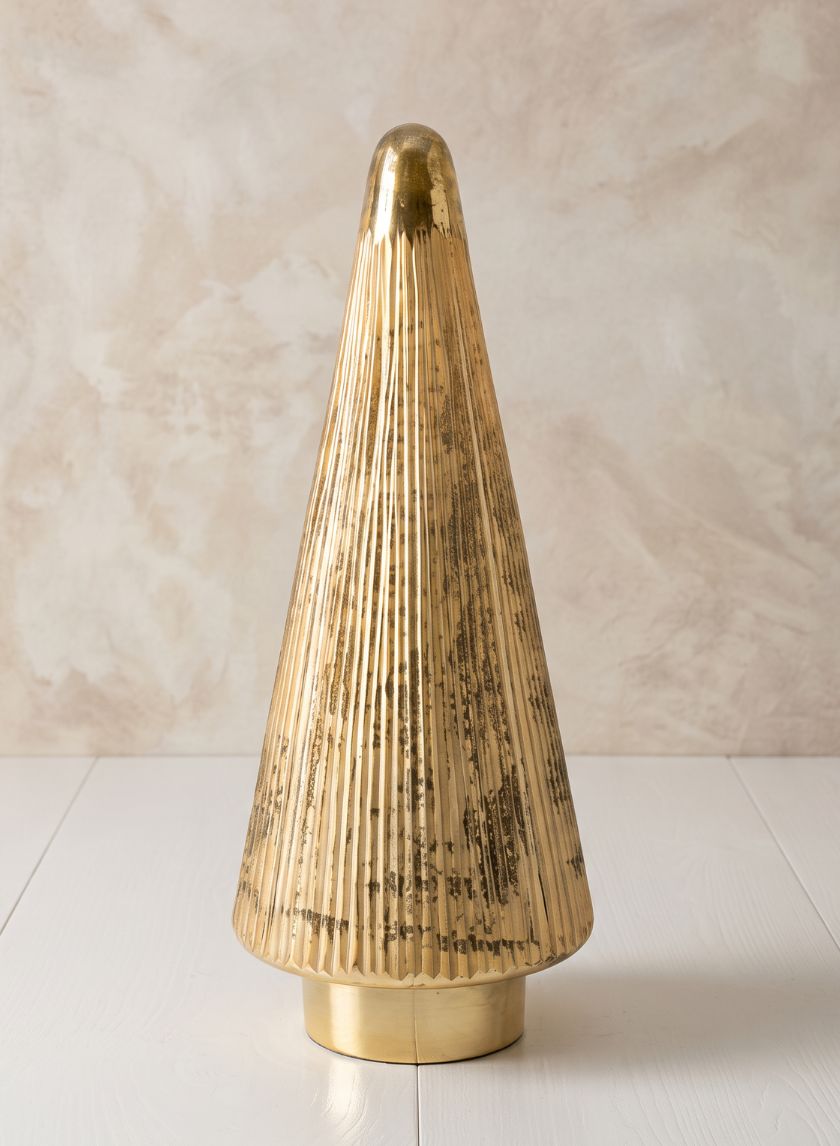 14.75in Tall Gold Arrow Stripe Christmas Tree Decor Jamali Garden
