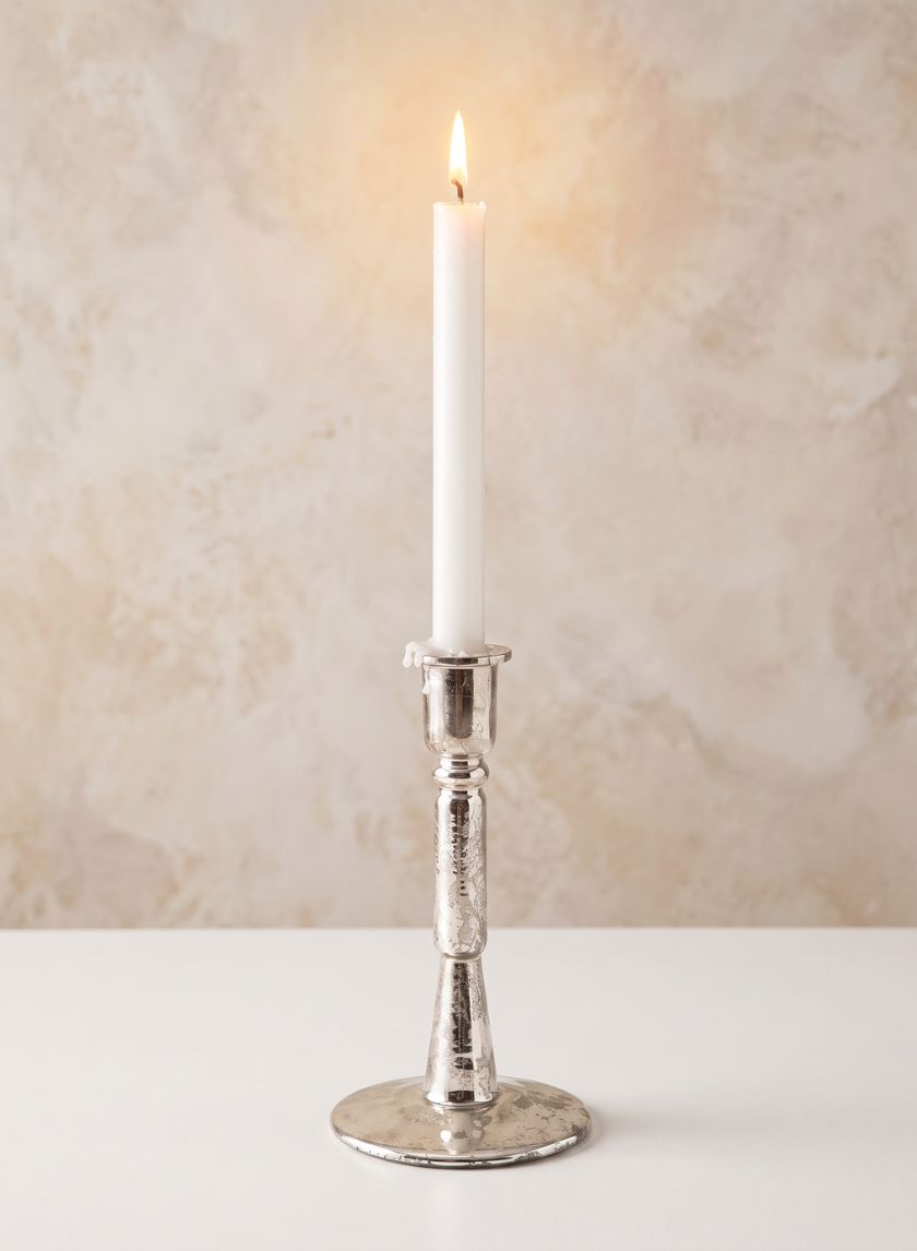 7in Tall Lumier Glass Taper Holder