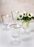 5.5in Tall Versailles Goblet Gold Rim Mini Glass Urn, Set of 4 Decor Jamali Garden