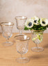 5.5in Tall Versailles Goblet Gold Rim Mini Glass Urn, Set of 4 Decor Jamali Garden