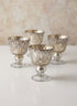 4in Tall Antique Silver Coupe Glass Candleholder, Set of 4 Decor Jamali Garden