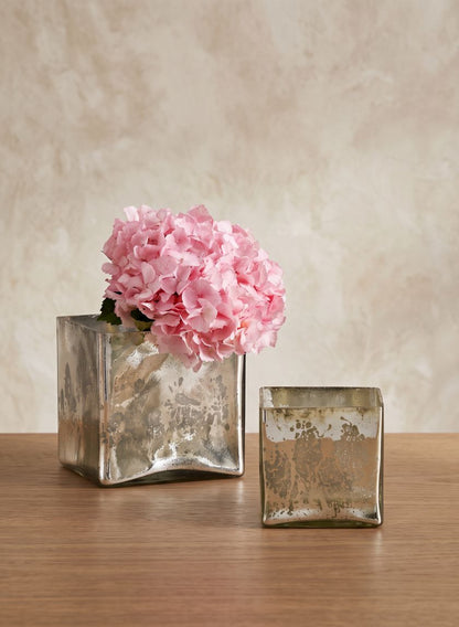 Antique Silver Glass Square Vases Decor Jamali Garden
