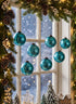 4in Round Antique Aqua Glass Ball Ornaments, Set of 4 Decor Jamali Garden