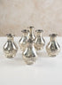 3.75in Tall Cut Work Antique Silver Bottle Glass Vase, Set of 6 Decor Jamali Garden