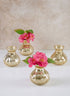 4in Tall Gold Half Crackle Bud Glass Vase, Set of 4 Decor Jamali Garden