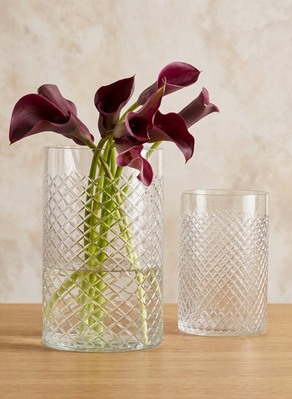 Cut Glass Squares Cylinders Decor Jamali Garden