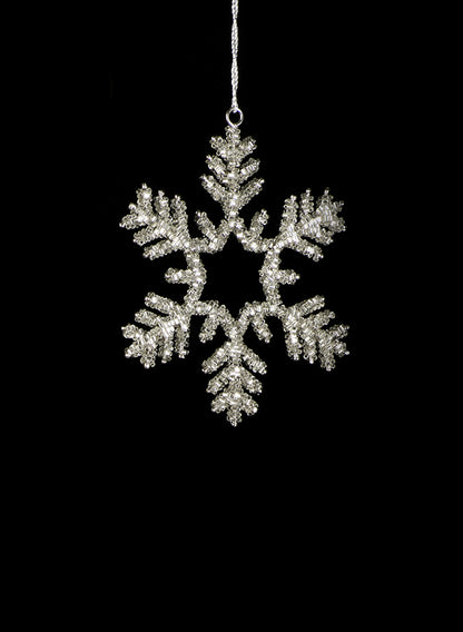 5.5in Wide Metal Bead Snowflake Ornament, Set of 6 Decor Jamali Garden