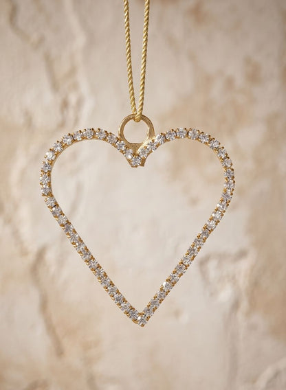 2.25in Long Gold Rhinestone Heart, Set of 6 Decor Jamali Garden