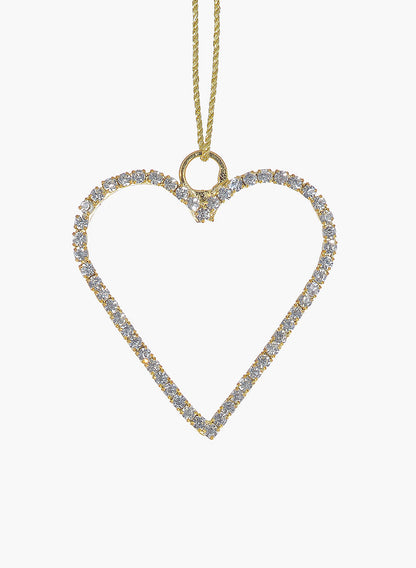 2.25in Long Gold Rhinestone Heart, Set of 6 Decor Jamali Garden