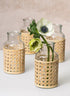 Indochine Cane Weaved Glass Bottle Vase Decor Jamali Garden