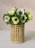 7in Tall Indochine Cane Weaved Glass Cylinder Decor Jamali Garden