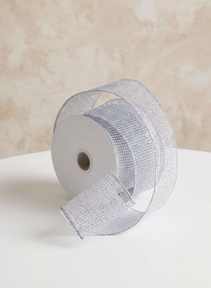 29ft Silver Grid Ribbon Decor Jamali Garden