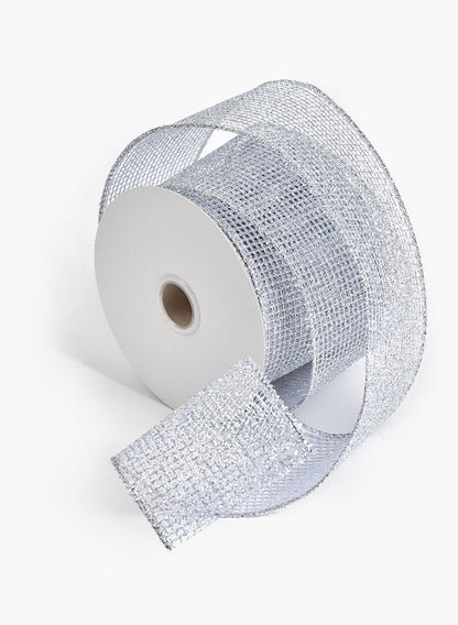 29ft Silver Grid Ribbon Decor Jamali Garden