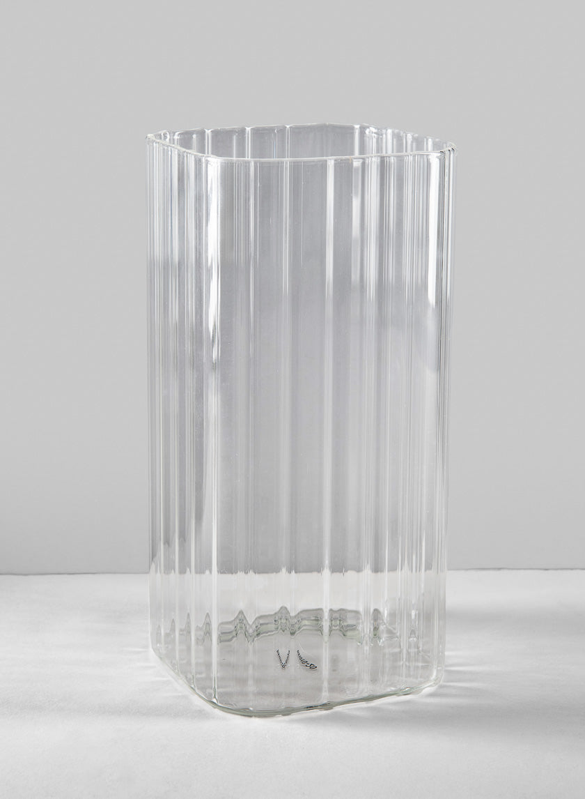 Vendome Rounded Square Ribbed Vase