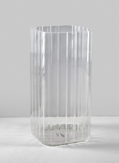Vendome Rounded Square Ribbed Vase