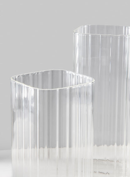 Vendome Rounded Square Ribbed Vase