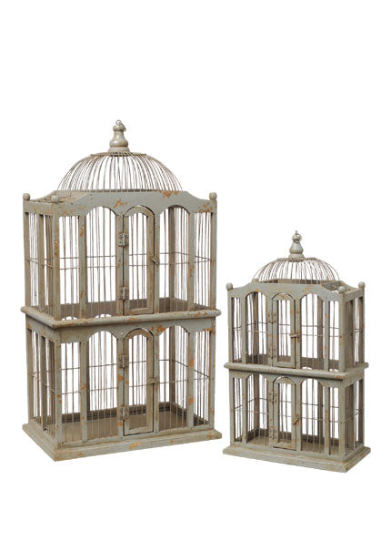 Antiqued Oblong Decorative Birdcages Decor Jamali Garden