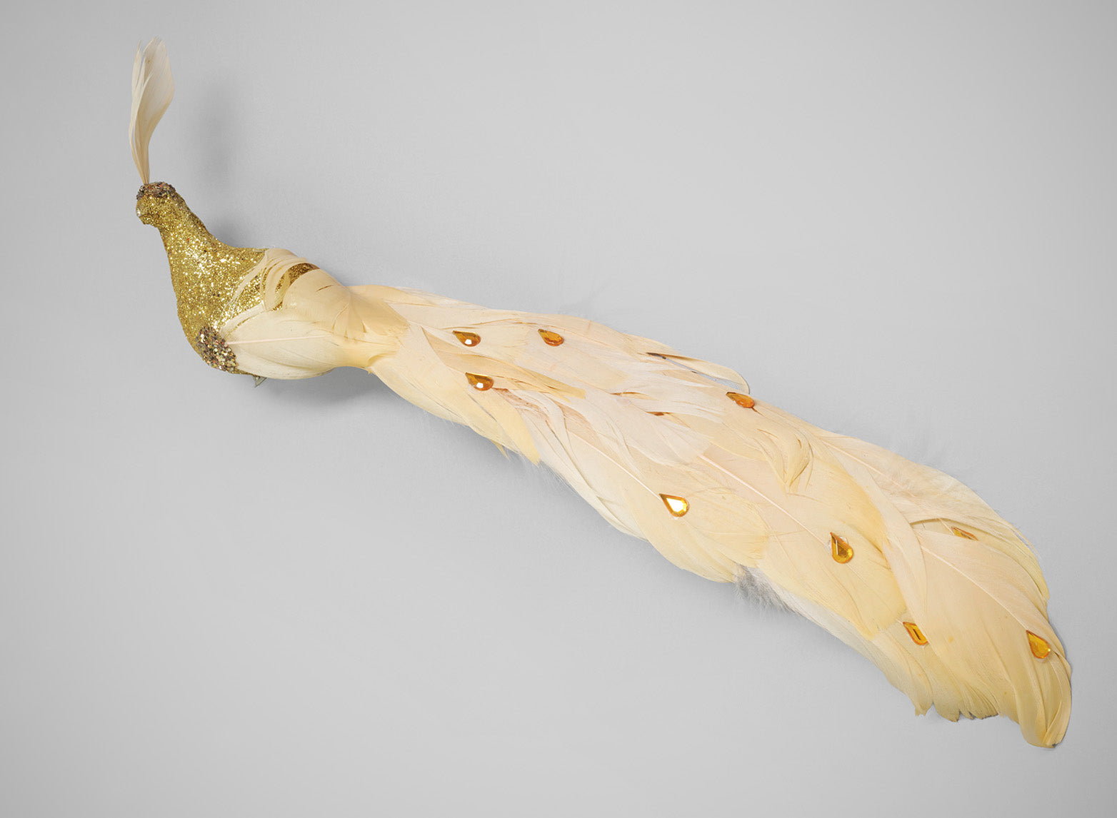 12in Long Fancy Gold Peacock Ornament, Case of 6 Decor Jamali Garden