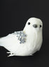 7in Long Silver Head White Feathered Bird, Set of 2 Decor Jamali Garden