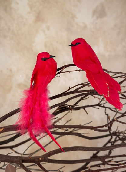 5in Long Red Robbin Hood Birds, Set of 4 Decor Jamali Garden