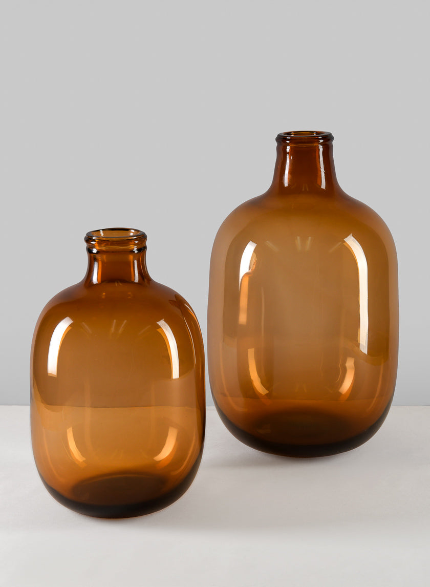 Mesquite Amber Bottle Vase Decor Jamali Garden